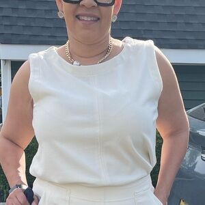 Max Studio Cream Jumpsuit